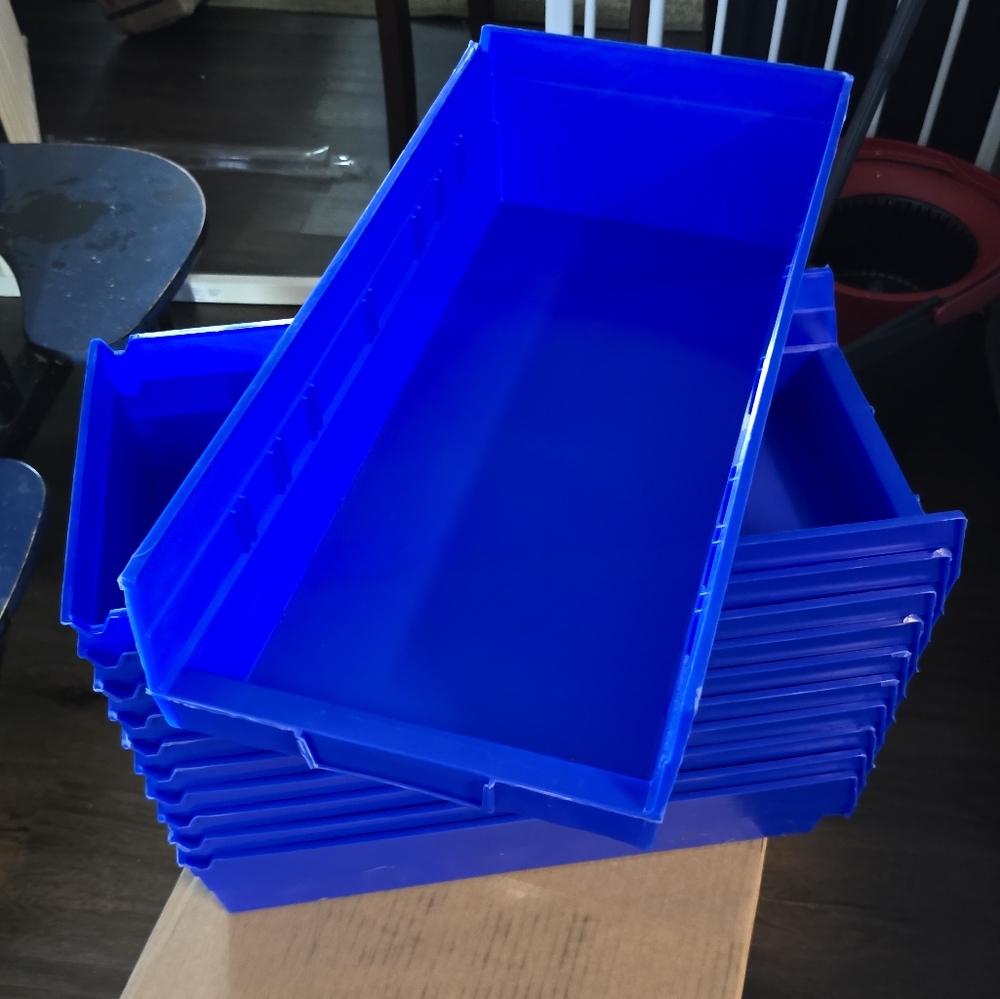 Akromills plastic storage bins blue